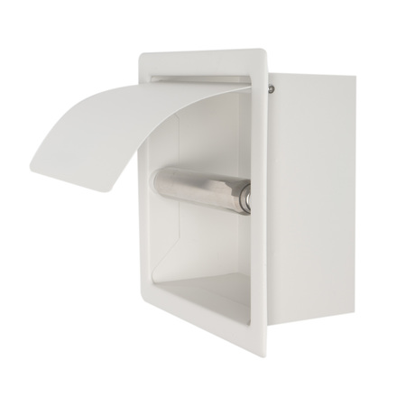 Alfi Brand ALFI brand ABTPC77-W White Matte Stainless Steel Recessed Toilet Paper Holder with Cover ABTPC77-W